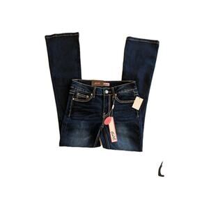 True Luck Dark Wash Bootcut Mid Rise Sz 5/6 Stretchy Juniors